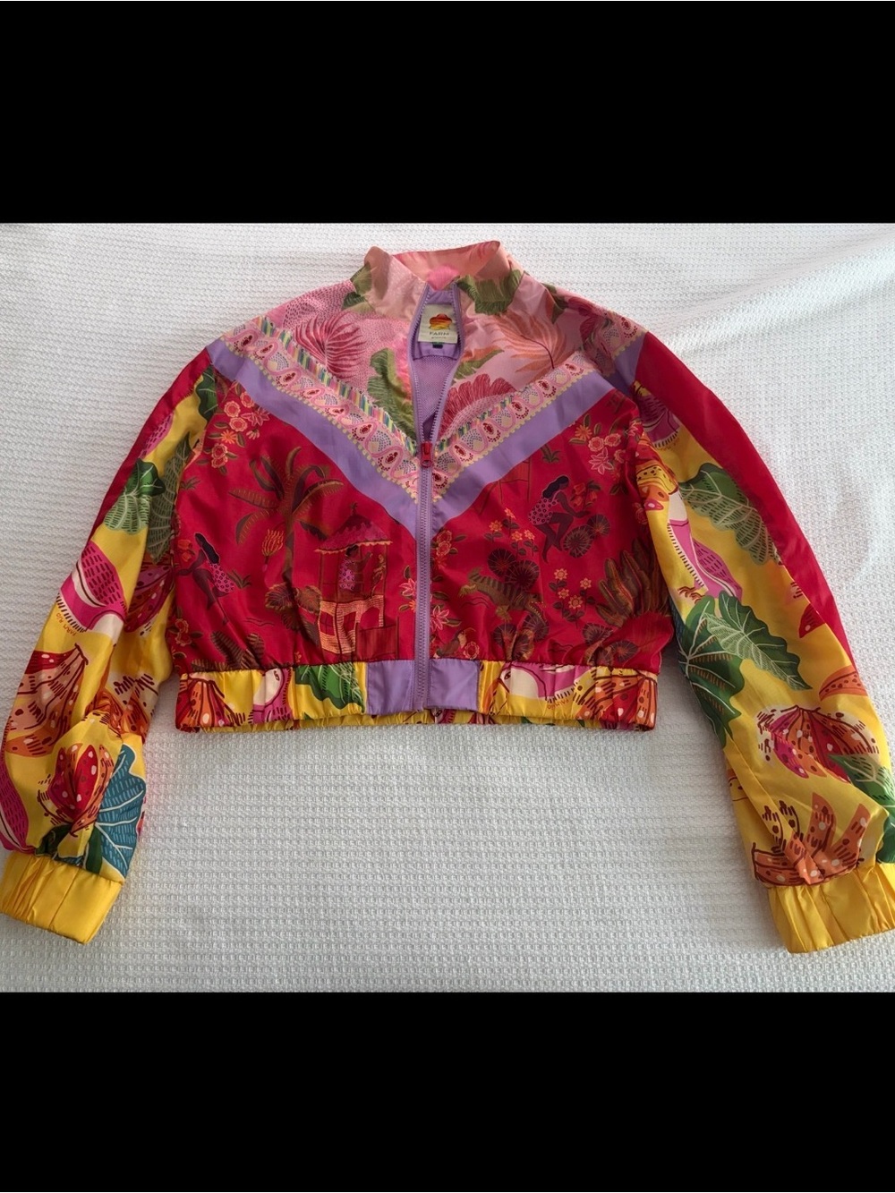 Farm Rio Cropped Windbreaker Jacket (Small)